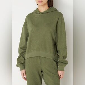 Daily Paper Trui hoodie in‎ mosgroen Texturized Size L Green